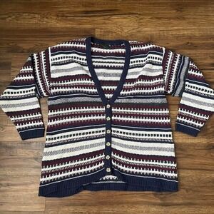 Vintage Parkhurst Northern Reflections Knit Cardigan Made in Canada Cozy Sweater